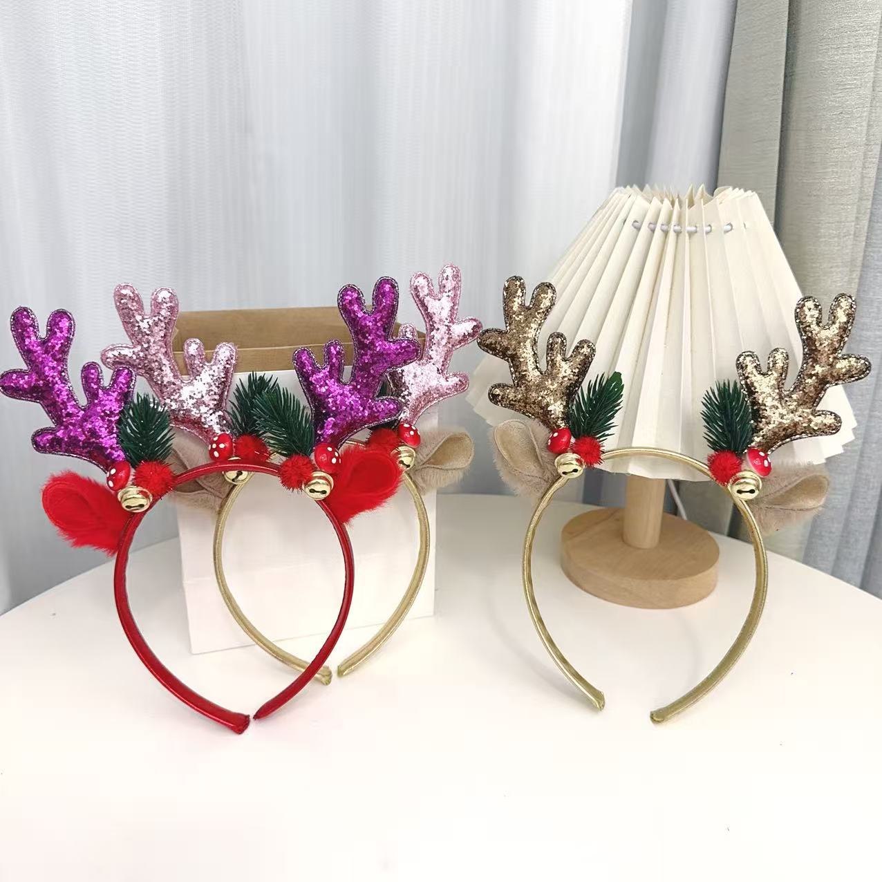 Reindeer Antlers Headband - Популярные блестящие ободки с рогами оленя,