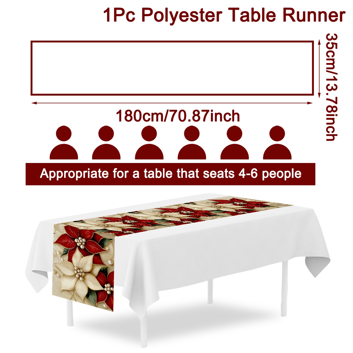 Настольная дорожка с цветочным – обзор и цена Christmas Table Runner