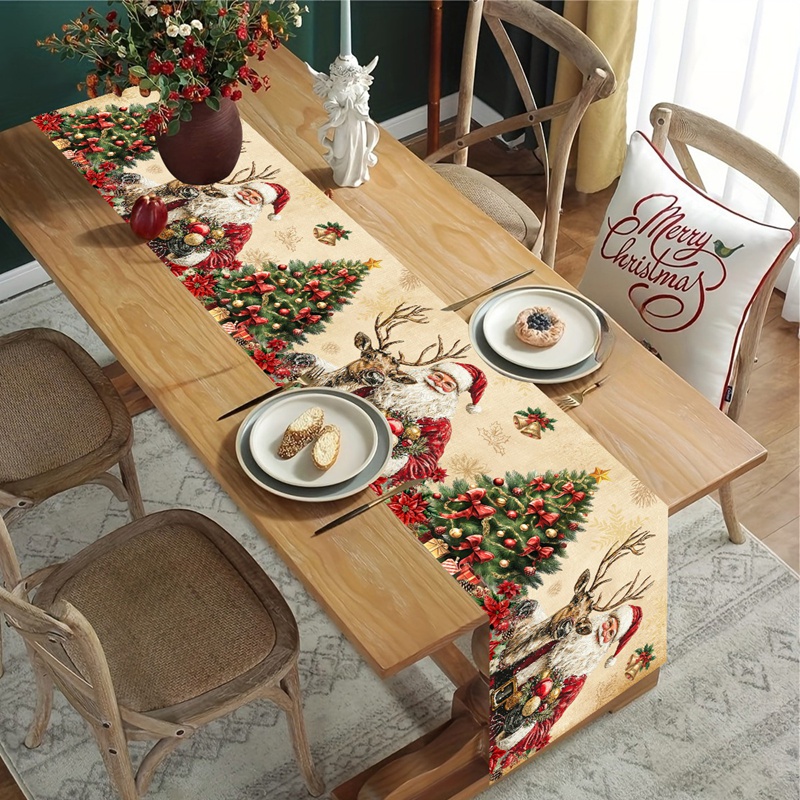 Винтажная рождественская дорож – обзор и цена Christmas Table Runner